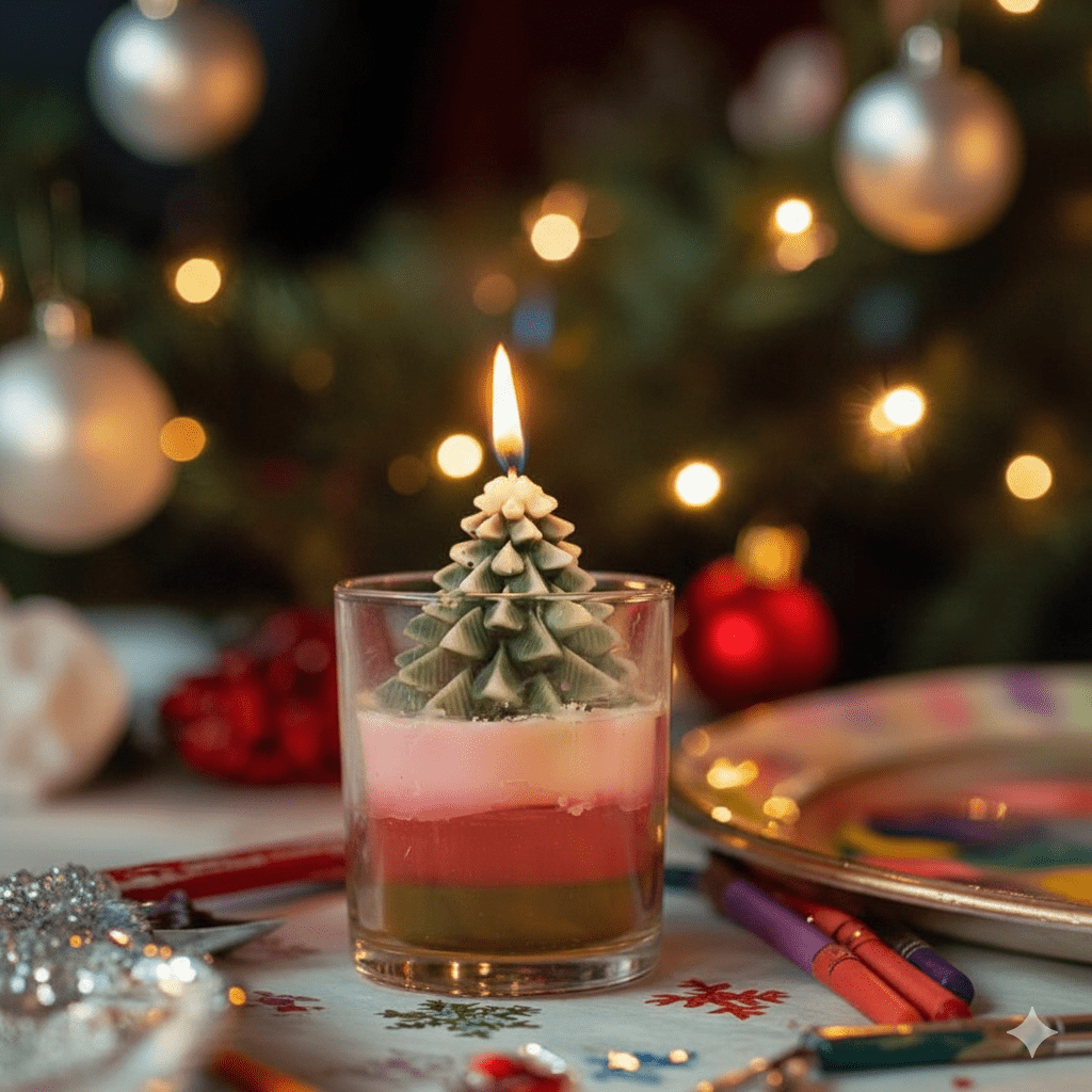 Christmas Tree Layered Candle - Memories Insite